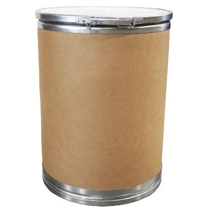 Picture of 15 Gallon Kraft Fiber Open Head Drum, Natural Plastic Cover, Lok-Rim, Liquidpak