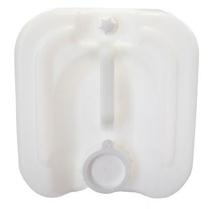 Picture of 20 Liter (5 Gallon) Natural HDPE Square Tight Head Pail, w/Cap, 70 MM (6TPI), Closed Vent Stem, Tamper Evident, Dust Cap, Integrated Handle