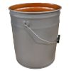 Picture of 5 Gallon Gray Steel Open Head Steel Pail,  Red Phenolic, Lug Cover, Flow in Gasket, 3" Double Bead, Covers in Carton, UN Rated