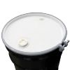 Picture of 30 Gallon Black Steel Open Head Drum, Buff Epoxy Phenolic Lining, White Cover, 2" & 3/4" W/ EDPM Gasket Fitting, Bolt Ring, UN Rated