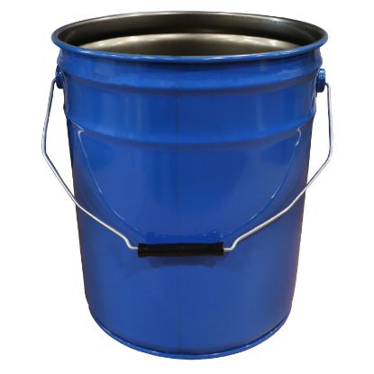 Picture of 5 Gallon Chevron Blue Steel Open Head Pail, 3" Double Bead, Rust Inhibited Lining