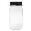 Picture of 2 oz Flint Glass Paragon Jar, 38-400 w/ attached Black Screw Cap, PALF Liner