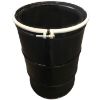 Picture of 55 Gallon Black Open Head Steel Drum, w/ Black Cover, Rust Inhibited Lining, No Fittings, Bolt Ring, EDPM Gasket, UN Rated