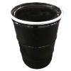 Picture of 55 Gallon Black Open Head Steel Drum, w/ Black Cover, Rust Inhibited Lining, No Fittings, Bolt Ring, EDPM Gasket, UN Rated