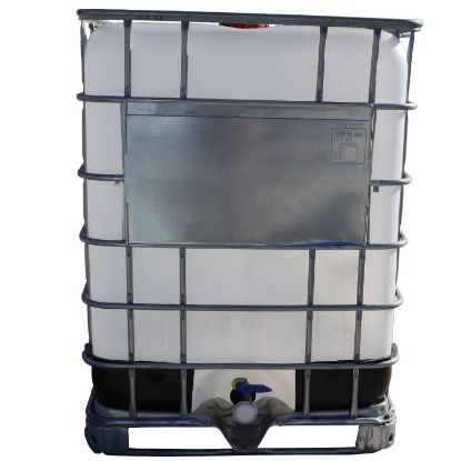 Picture of 330 Gallon Remanufactured IBC Tote, New Bottle, 2" Ball Valve, 6" Fill Cap, Reconditioned Cage Steel Pallet, EPDM Gasket