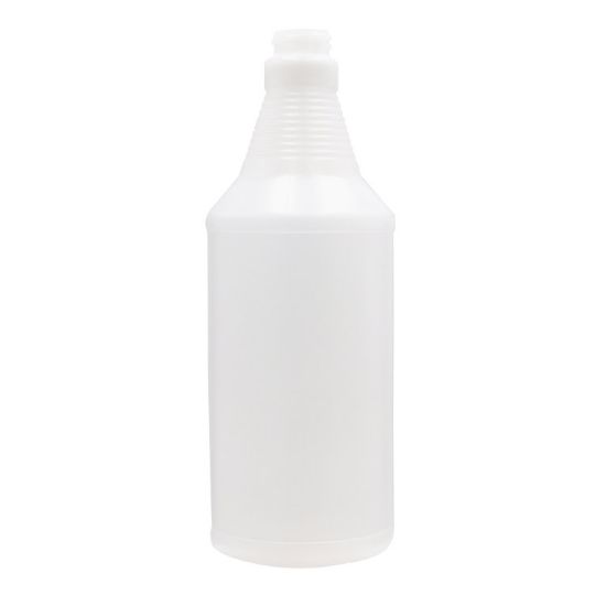 Picture of 32 oz Natural HDPE Plastic Ring Neck Carafe Bottle, 28-400, 55 Gram, Small Bulb