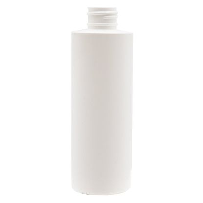 Picture of 6 oz White HDPE Plastic Cylinder Bottle, 24-410