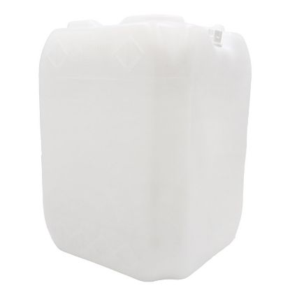 Picture of 5 Gallon Natural HDPE Plastic Square Tight Head Square Pail, 70 mm Neck Finish, Cross Hatch w/ Open Vent, w/ Dust Cap, 70 MM TE Fittings, UN Rated