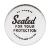 Picture of 2" White PP Plastic Safe Seal Cap, Printed Sealed for your Protection w/ PX-3-090 Liner