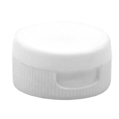 Picture of 28-400 White PP Fine Ribbed Flip Top Cap, Pressure Seal Liner