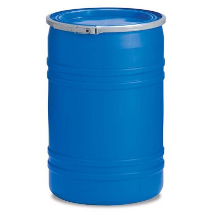 Picture of 30 Gallon Blue Plastic Open Head Drum