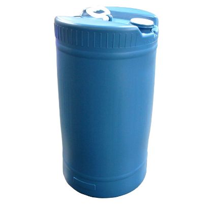 Picture of 15 Gallon Blue HDPE Plastic Tight Head Drum, 2" Buttress & 3/4" Fitting w/ Viton Gasket, UN Rated