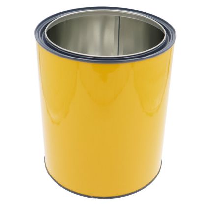Picture of 1 Gallon Yellow & Varnished Round Metal Paint Can, Gray Coated Ring