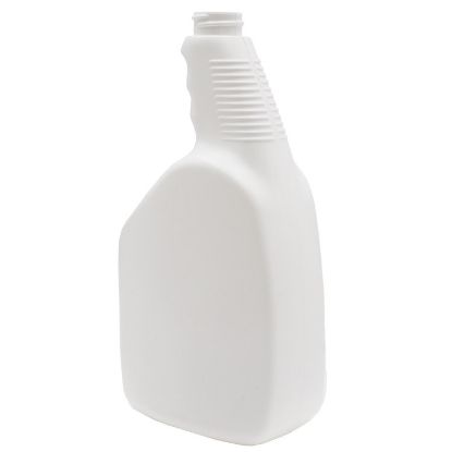 Picture of 32 oz White/White HDPE Plastic Oval Pistol Grip Bottle, 55 Gram, 28-400