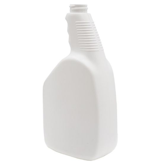 Picture of 32 oz White/White HDPE Plastic Oval Pistol Grip Bottle, 55 Gram, 28-400