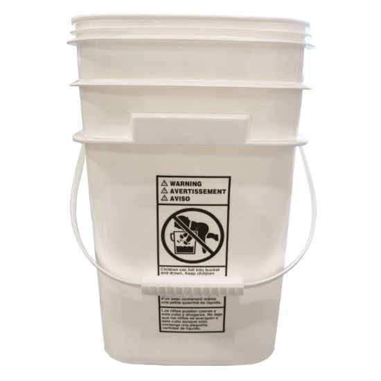 Picture of 5.3 Gallon White HDPE Plastic EZ Stor Ropak Rectangular Pail, Black CWL