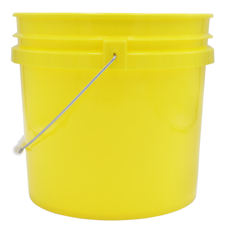 3.9 Gallon Yellow HDPE Plastic Open Head Pail, UN Rated. Pipeline Packaging