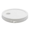 Picture of 3.5-6 Gallon White HDPE Plastic Pail Cover, w/ Tear Tab, 1 3/4" Tint Plug (TFS-2P)