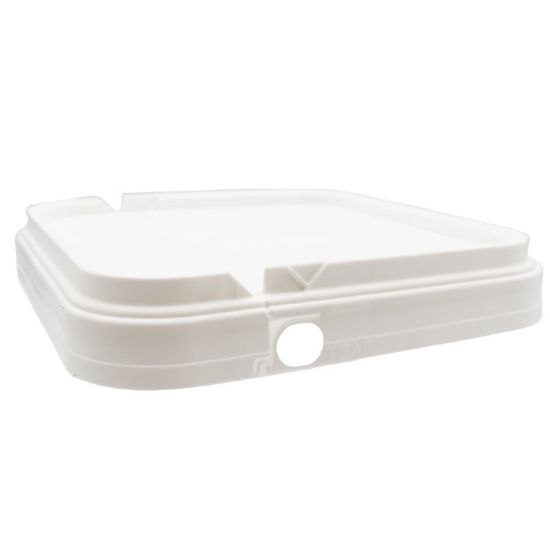 Picture of 4.25 Gallon White HDPE Plastic Square Cover, w/ Gasket