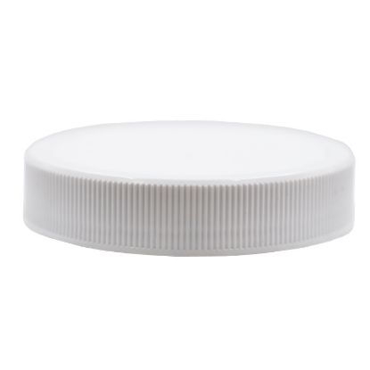 Picture of 53 mm, 53-400 White Ribbed, Matte Top, PP Plastic Screw Cap, FSM-1 Pulp, .020 Plain Liner, Heat Seal PE