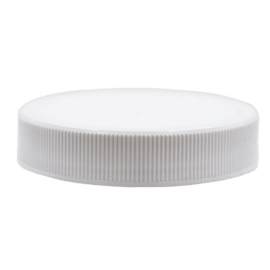Picture of 53 mm, 53-400 White Ribbed, Matte Top, PP Plastic Screw Cap, FSM-1 Pulp, .020 Plain Liner, Heat Seal PE
