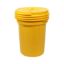 Picture of 30 Gallon Yellow Plastic HDPE Screw Top Overpack Open Head Drum, w/ Screw Top Cover, UN Rated