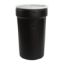 Picture of 55 Gallon Black HDPE Plastic Open Head Nestable Drum, Natural Cover, Plastic Lever Lock Ring, UN Rated