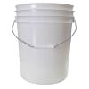 Picture of 5 Gallon White HDPE 25% PCR Plastic Open Head Pail, w/ Metal Handle and Plastic Grip