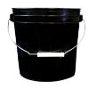 Picture of 2 Gallon Black HDPE 25% PCR Plastic Open Head Pail, w/ Metal Handle and Plastic Grip