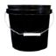 Picture of 2 Gallon Black HDPE 25% PCR Plastic Open Head Pail, w/ Metal Handle and Plastic Grip