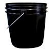 Picture of 2 Gallon Black HDPE 25% PCR Plastic Open Head Pail, w/ Metal Handle and Plastic Grip