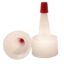 Picture of 24-410 Natural LDPE Plastic Yorker Cap, No Hole, W/ Red Regular Tip