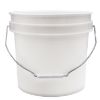 Picture of 3.5 Gallon White HDPE Plastic Open Head Pail, w/ Metal Handle