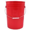 Picture of 20 Liter Red #186 HDPE Plastic Open Head Pail w/ Metal Handle