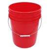 Picture of 20 Liter Red #186 HDPE Plastic Open Head Pail w/ Metal Handle