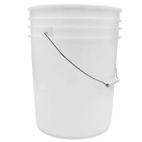 Picture of 20 Liter Natural HDPE Plastic Open Head Pail w/ Metal Handle