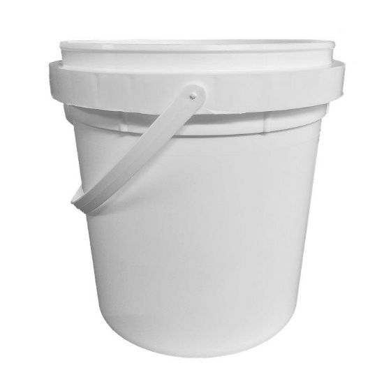 Picture of 1 Gallon White HDPE Open Head Pail w/ Plastic Handle
