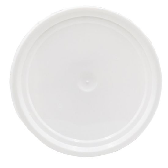 Picture of 3.5-6 Gallon White HDPE Plastic Round Cover, Tear Tab, EPDM Gasket