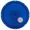 Picture of 3.5-6 Gallon Blue #63 HDPE Plastic Cover, Tear Tab, EPDM Gasket, w/ Plastic Spout