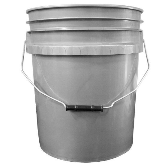 Picture of 5-Gallon Gray HDPE Plastic Open Head Pail w/ CWL