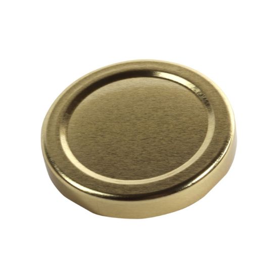 Picture of 58 mm Gold Metal Lug/Twist Cap with Plastisol Liner (No Button)