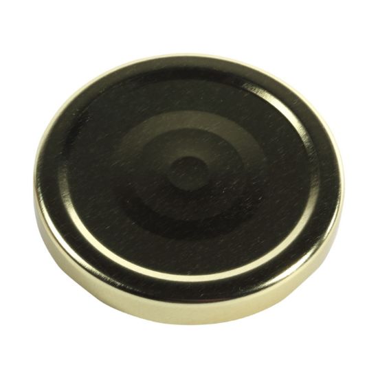 Picture of 70 mm Gold Metal Lug/Twist Button Cap w/ Plastisol Liner