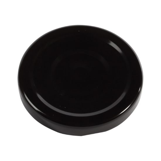 Picture of 63 mm Black Metal Lug/Twist Button Cap w/ Plastisol Liner