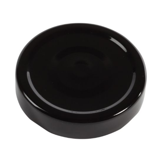 Picture of 70 mm Black Metal Lug/Twist Button Cap w/ Plastisol Liner