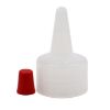 Picture of 20 mm 20-410 Natural LDPE Plastic Yorker Cap w/ .030" Orifice w/ Red Tip