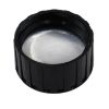 Picture of 28 mm, 28-400 Black PP Plastic Turret Cap, Heat Seal for HDPE, 3 x 6 Orifice