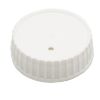 Picture of 63 mm, 63-485 White PP Plastic Cap, Ribbed Sides, Oleophobic Vent Foil Liner