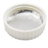 Picture of 63 mm, 63-485 White PP Plastic Cap, Ribbed Sides, Oleophobic Vent Foil Liner
