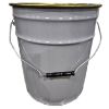Picture of 5 Gallon Gray Steel Open Head Pail, Double Bead, Gold Phenolic Lining, UN Rated
