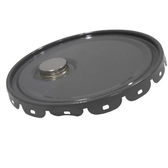 Picture of 5 GALLON GRAY UNLINED STEEL LUG COVER, 26 GAUAGE, SCREW CAP